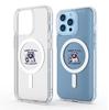 Магнитный чехол для iPhone 15/16/17 Pro Max с изображением головы собаки и молочного чая, прозрачный, полное покрытие