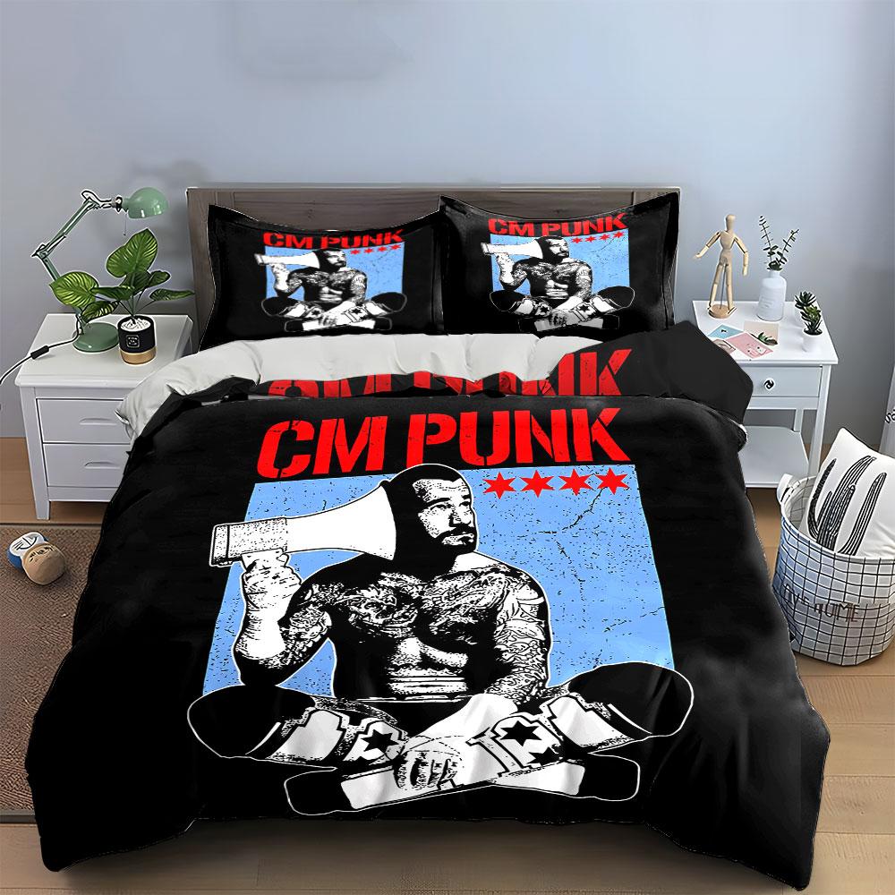 Tattooed Fighter with Megaphone Bedding Duvet Cover Set Duvet Cover Pillowcases (1*Duvet Cover 2*Pillowcases, without duvet insert)