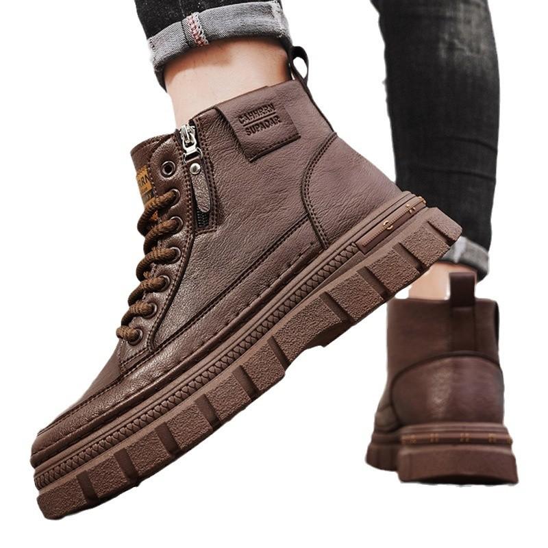 Ботинки Martin мужские весенние британские американские ретро локомотивные кожаные ботинки мужские повседневные кожаные ботинки усиливающие водонепроницаемые рабочие ботинки