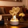 USB-ночник в форме 3D-сердца для пар, праздничный подарок на день рождения, украшение для спальни, прикроватная лампа, домашний novelty-светильник