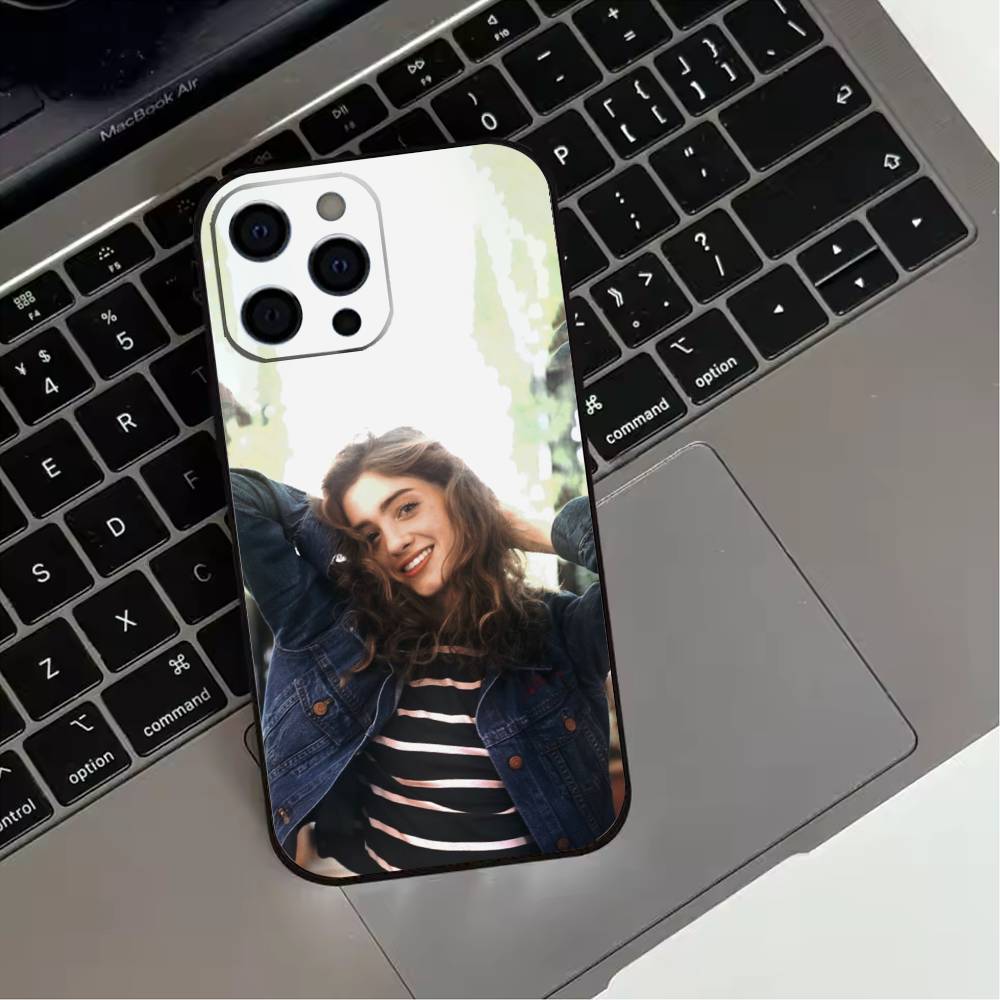 Actress Natalia Dyer Phone Case For iPhone 17,16,15,14,13,12,11 Plus,Pro Max,XS,Soft Silicone Black Cover