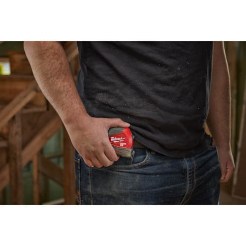Milwaukee 4932459593 C5/25 5m Pro Compact Metric Tape Measure, Black