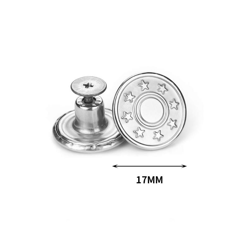 10 шт., съемные джинсовые пуговицы, регулируемая свободная талия, металлическая пуговица в стиле ретро, без швейных брюк, пряжки, винт, набор для ремонта ногтей, инструменты для отправки