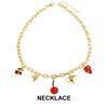 Fruit Series Strawberry Necklace Retro European Style Pitaya Chain Choker  Summer Fruit Party