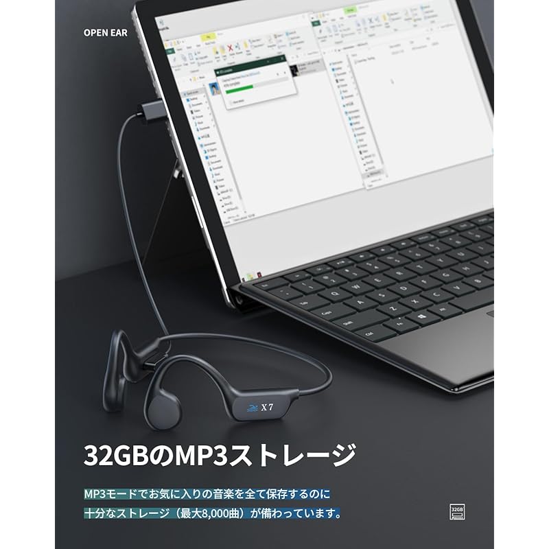 Наушники с костной проводимостью плавание IP68 полностью водонепроницаемые Советы и хитрости наушники bluetooth 5.3 Встроенная память 32 ГБ До 8000 песен беспроводные