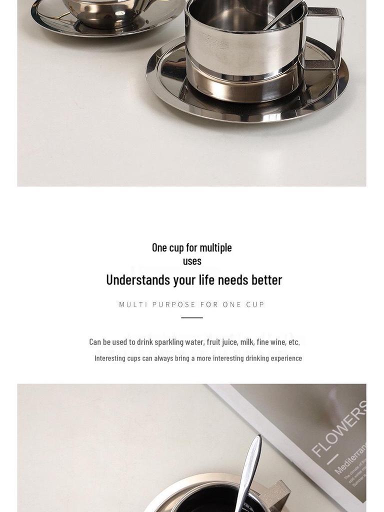 Набор из 2-х двойных термокружек для кофе Milan Luxe из нержавеющей стали