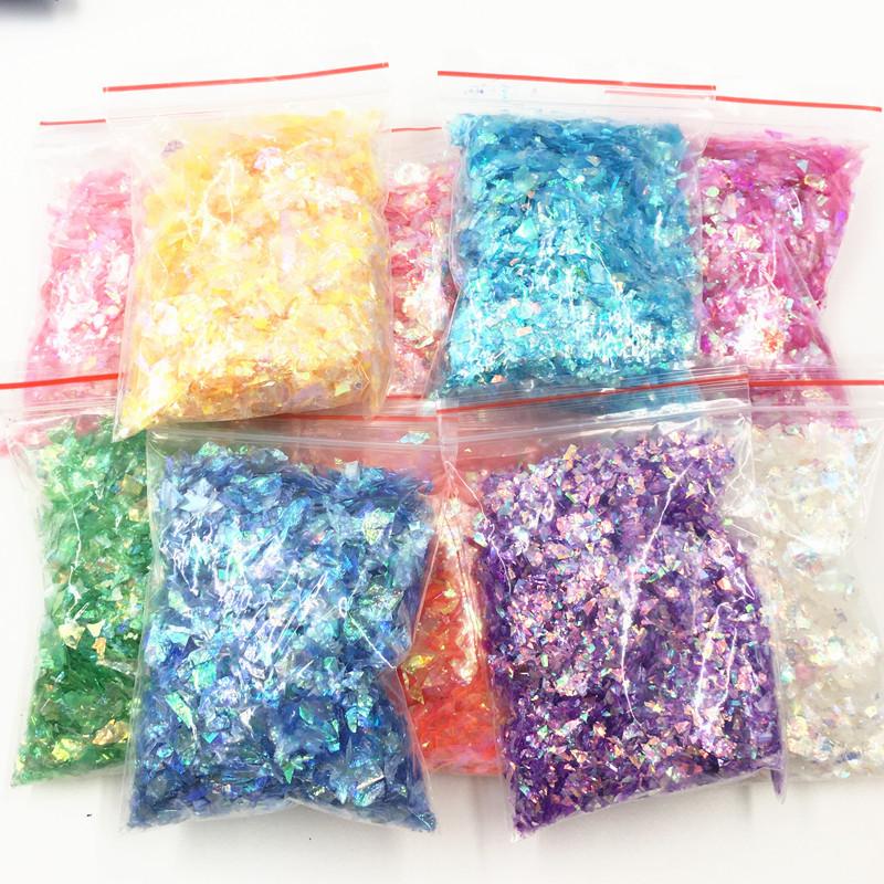 10g Nail Art Glitter Candy Color Flakes Irregular Manicure Nail Tips Decoration Sequins Paillette