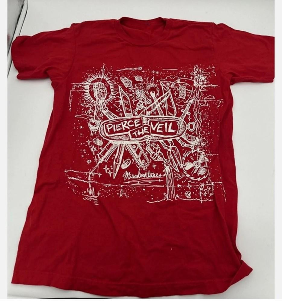 Retro Pierce The Veil Band Album Cotton Red Full Size Unisex Tee Shirt Unisex T-Shirt