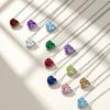Vibrant Pink Heart AAA Cubic Zirconia Solitaire Pendant Necklace 316 Stainless Steel Adjustable Chain Necklaces