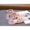 Римские сандалии для девочек, Весна-Лето, Высокие туфли с заклепками, Туфли принцессы для детей