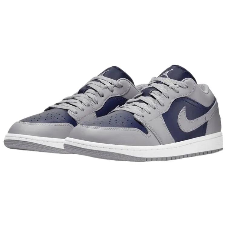 Air Jordan 1 Low 'Tech Grey White College Navy' (Unisex) Tech Grey / White / College Navy Vintage Basketball Shoes 553558058