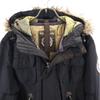 Napapijri Куртка нейлоновая с хлопковым наполнителем, с длинным рукавом, S, черная, капюшон с мехом, мужская, б/у