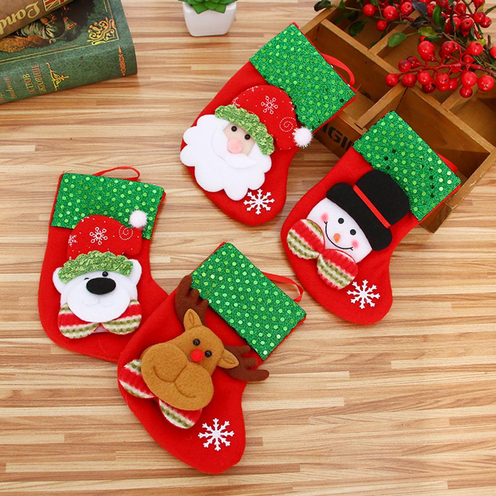 Xinlhanlh Christmas Santa Elk Snowman Bear Stocking Sock Gift Bag Hanging Party Tree Decor