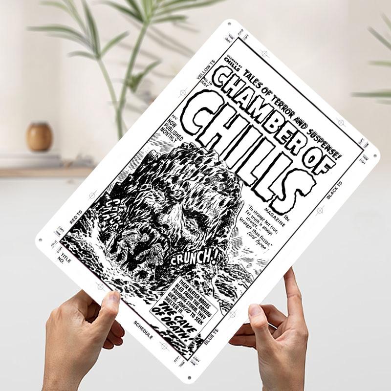 CHAMBER OF CHILLS Tinplate Poster Customized Wall Art Vintage Retro Metal Signs for House Decor Gamer Room Decoration At Home