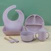 Набор силиконовой посуды, присоски, миски, ложки, детские силиконовые блюда для прикорма, карманы для полоскания рта, посуда для кормления