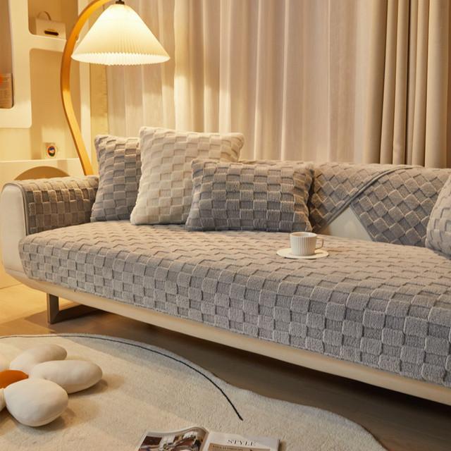 Зимние чехлы для диванов, мягкие плюшевые жаккардовые чехлы для диванов, канапе, висячий чехол для дивана для гостиной, эркер, коврик L-образной формы, декор для дивана