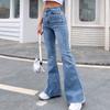 Flare Jeans Pants Women Vintage Denim Ladies Jeans Women High Waist Fashion Stretch Pocket Trousers Plus Size Wide Leg Jeans