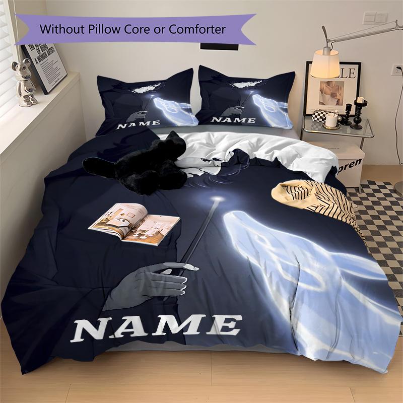Custom Textile Light Shadow Bedding 3 Piece Set HD Print Duvet Cover Pillowcases for Teens Adult Bedroom Decoration