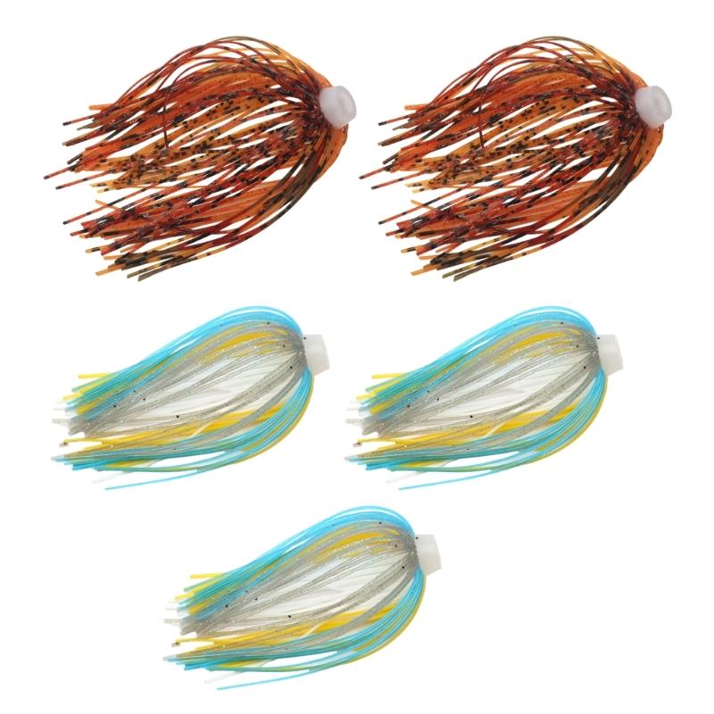 5 шт. Силиконовые юбки для джиг-головок, 88-прядные юбки-зонтики, юбки для рыболовных джиг-головок, замена спиннербейтов, юбки для рыболовных приманок
