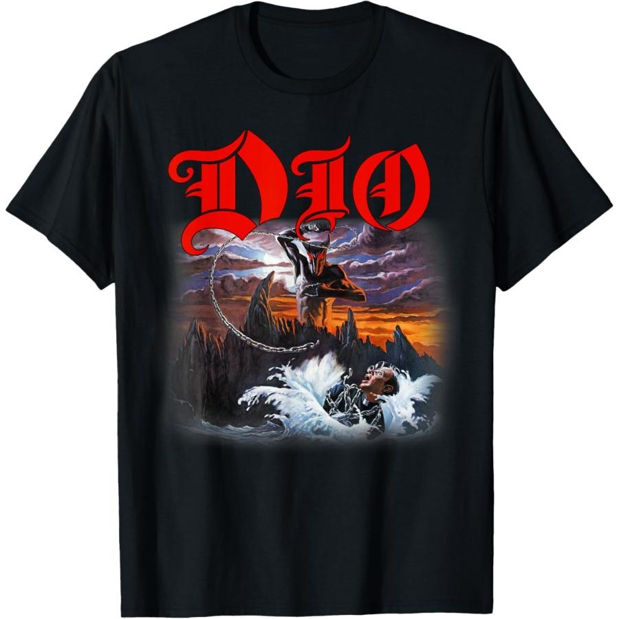 Unisex T-shirt Holy Diver Cover on Black T-Shirt