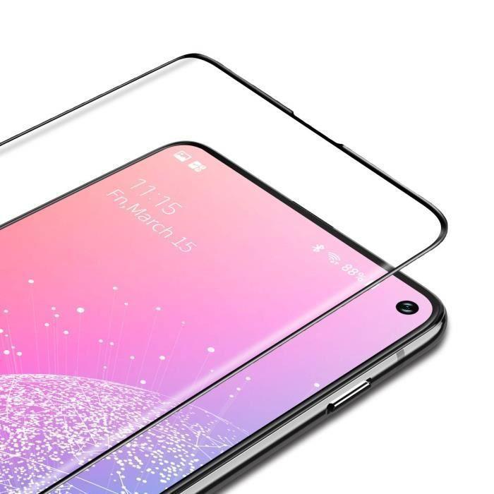 Verre Trempe pour Samsung Galaxy S10E - Film Bord Noir Intégral Incurvé Vitre Protection Ecran Resistant [Phonillico®]