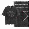 ZB THINK OUT OF THE BOX Хлопковая футболка с принтом, кислотная стирка, графическая, унисекс, крутая уличная одежда, мужские футболки, большого размера, футболка для мужчин