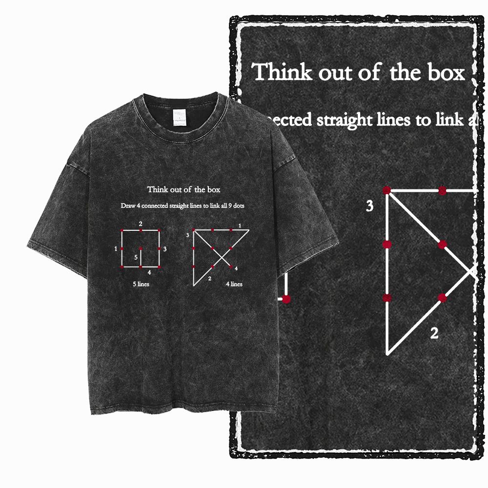 ZB THINK OUT OF THE BOX Хлопковая футболка с принтом, кислотная стирка, графическая, унисекс, крутая уличная одежда, мужские футболки, большого размера, футболка для мужчин