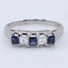 One character Ring Pt900Platinum/sapphire/diamond #7.0(US Size) One character 3.7g Women Used