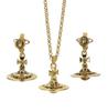 Vivienne Westwood НОВОЕ МАЛЕНЬКОЕ Ожерелье-орб Серьги 63020098 R и Комплект, Латунь, Женское, и 62020032, [Б/у]