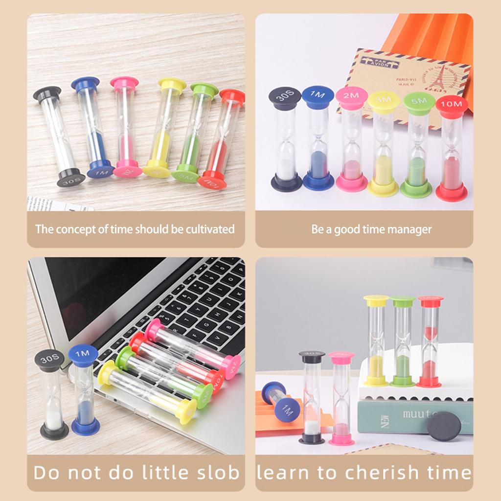 Песочные часы 6 шт. Красочные песочные часы Песочные часы от 30 секунд до 10 минут Точное время для кулинарных игр Тренировки