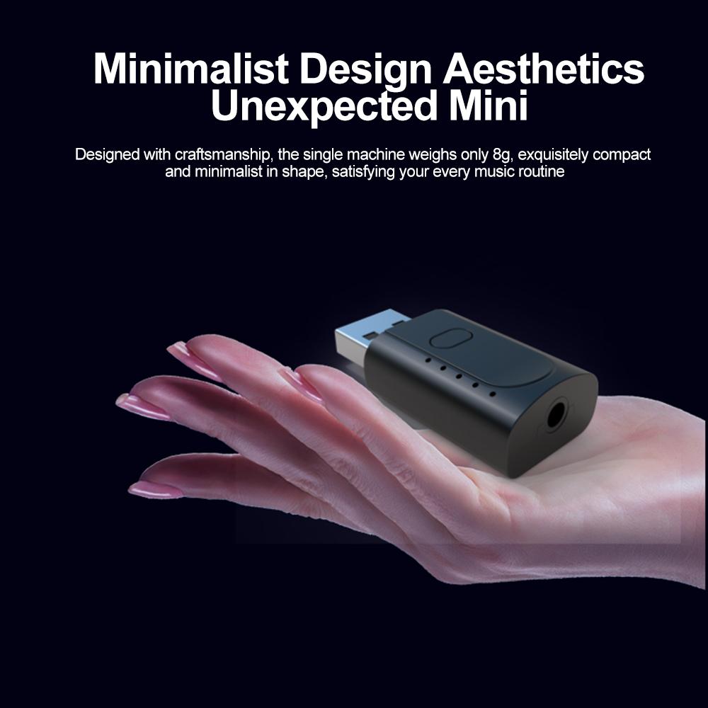 4 в 1 USB Bluetooth-совместимый адаптер Аудио передатчик Приемник USB на разъем 3,5 мм Звуковая карта Внешняя звуковая карта для ПК Ноутбук ТВ Автомобильный динамик