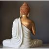 Новая статуя сидящего Будды для декора дома и офиса, статуя идола из мраморной пыли из смолы 15 дюймов