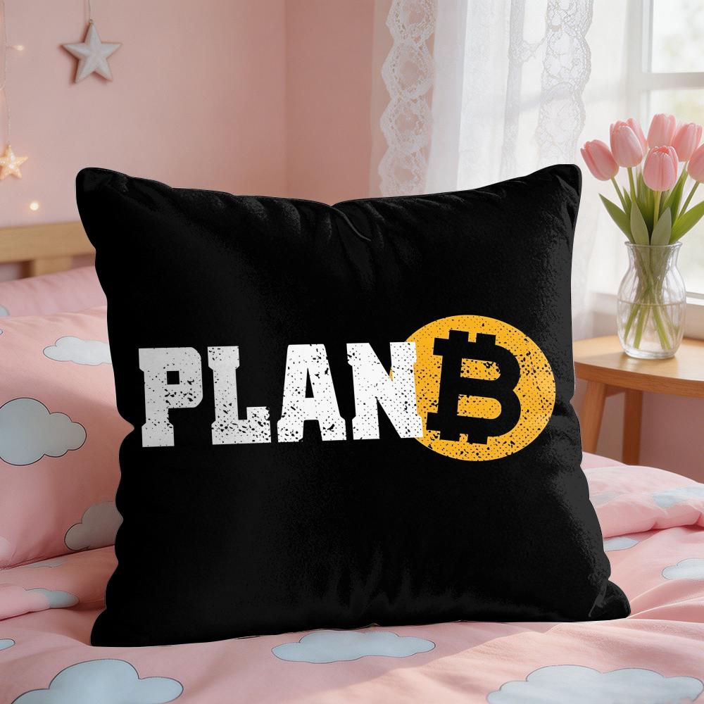 Bitcoin Btc Логотип Крутая Наволочка Квадратная Короткий Плюш Наволочка для Подушки Гостиная Диван Домашний Декор Funda X