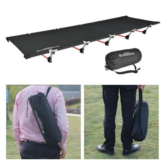 Портативная складная кемпинговая раскладушка для одного человека, складная кровать на открытом воздухе, грузоподъемность 330 фунтов, компактная для походов на открытом воздухе, пикников, кемпинга