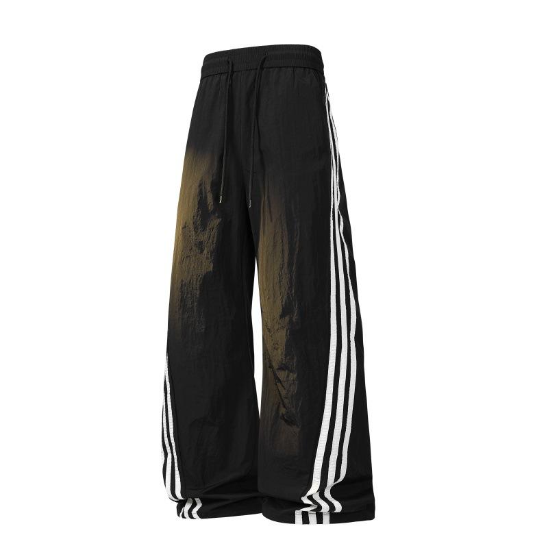 Тонкие брюки с американскими боковыми полосками, быстросохнущие, мужские и женские широкие повседневные брюки