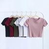 Vintage Wood Ears O Neck Short Sleeve T-shirt Woman Slim Fit T Shirt Tight Tee Summer Retro Tops 6 Colors