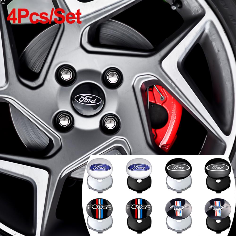 AJV1 4PCS 56/60mm Wheel Center Hub Cap Sticker For Ford Focus MK2 MK3 MK4 MK7 Fiesta Ranger Mustang Kuga Mondeo Explorer STLine GTD