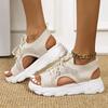 Sandal Women Summer 2024 Casual Platform Shoes Thick-Soled Lace-Up Sandalias Open Toe Beach Shoes for Women Zapatos Mujer