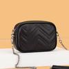 First Layer Cowhide Small Square Bag Women'S Bag Trendy Fashion Embroidered Thread Shoulder Messenger Bag Chain Small Bag