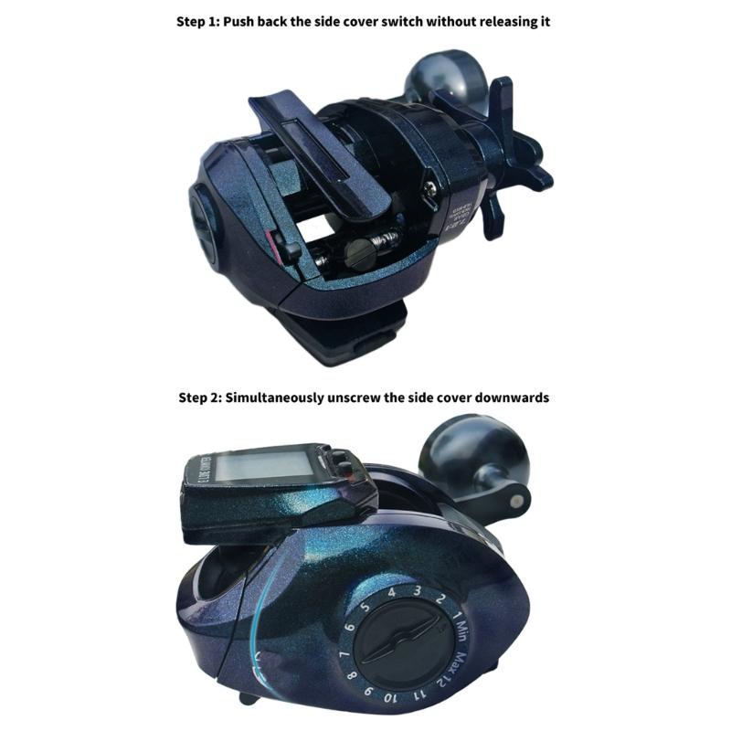 Устойчивость к коррозии Соленая вода Пресноводная Рыболовная катушка Электронный светодиодный экран Рыбалка 7.2:1 Мощная высокоскоростная рыболовная катушка