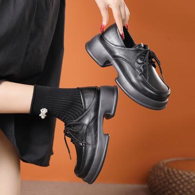 Новый стиль Винтажная весенняя повседневная обувь Женская японская осенняя толстая подошва модные универсальные одинарные туфли удобная посадка