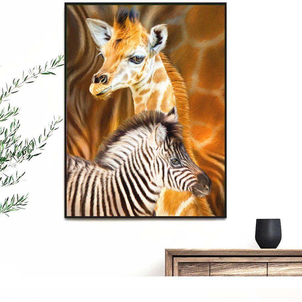 5D DIY Diamond Painting Animal Giraffe and Zebra Full Round Rhinestone Picture Embroidery