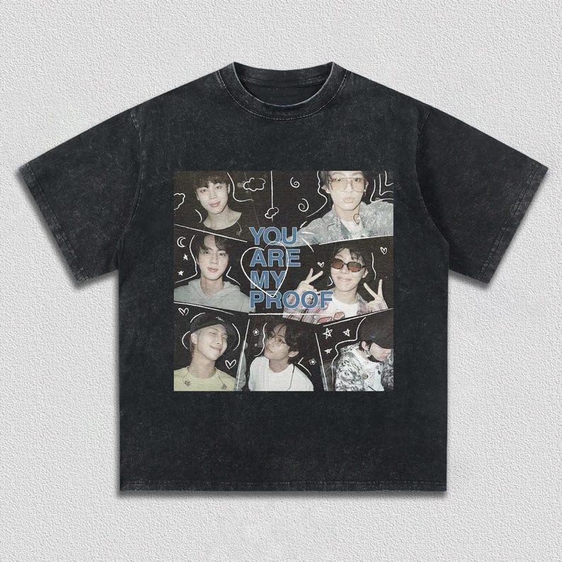 2026 Summer Hot Sale Kpop BTS Graphic Washed T-shirts Men Women Casual Retro Cotton T Shirt Soft Loose Cotton Tshirt