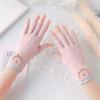 Thin Sun Protection Gloves Elastic Cotton Gloves Fashion Anti-UV Mittens  Women Girls