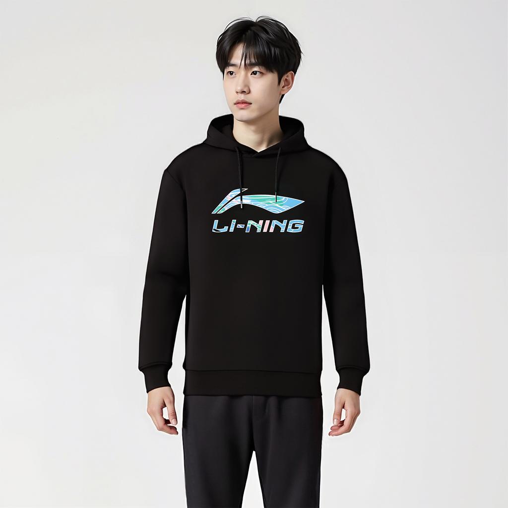 Li Ning Sweatshirts Men's Black Crew Neck Moderate AWDVJ01-3