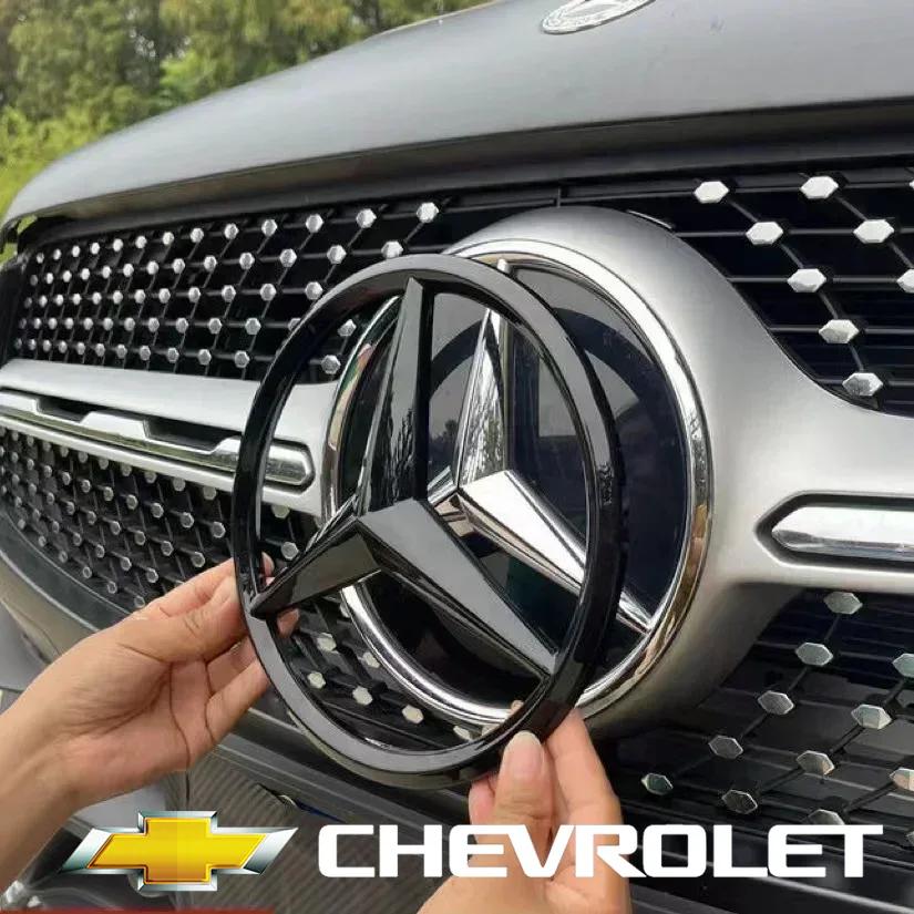 TVE4 ABS Car Front Grille Emblem Decal Cover Accessories for Mercedes Benz W204 W205 W210 W211 W212 W213 C E Class GLA GLK ML GLC GLE