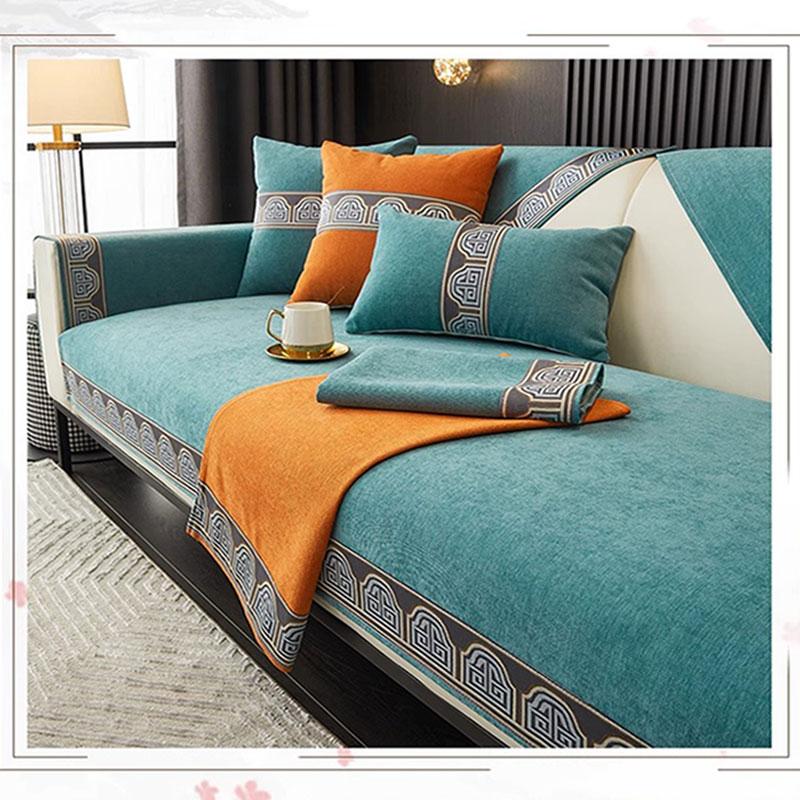 Шенилловый чехол на диван для всех сезонов, украшение гостиной, нескользящий чехол на сиденье дивана, накидка на диван, пылезащитное, прочное диванное полотенце