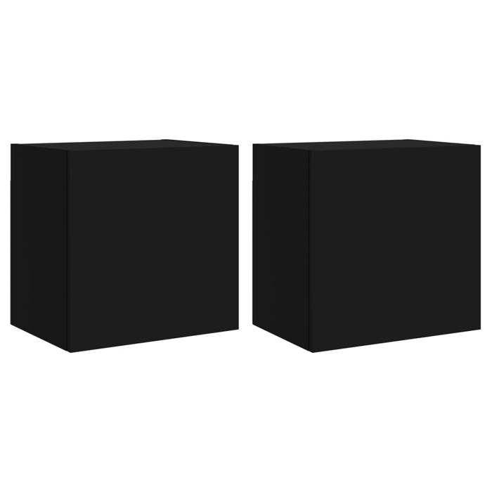 VidaXL Meubles TV muraux 2 pcs noir 40,5x30x40 cm bois d'ingénierie 836899