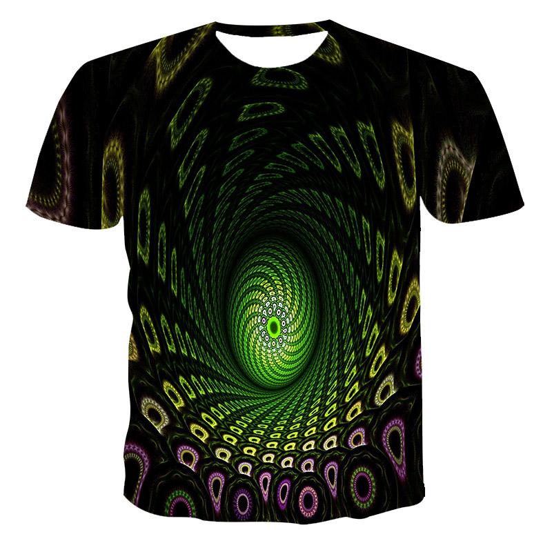 Футболка с трехмерным абстрактным принтом для мужчин, летняя модная повседневная индивидуальная футболка, трендовая дышащая футболка в стиле хип-хоп