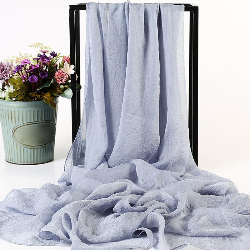 Женский полупрозрачный шарф из шифона Wild 170*70 см, однотонная шелковая шаль с имитацией солнцезащитного крема